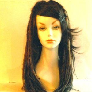 Brand New Full Cap Dread Dreadlock Wig Brown Bangs